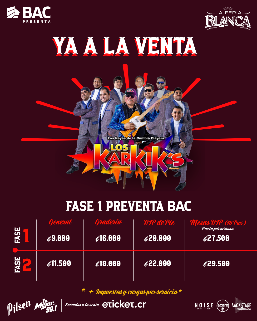 LOS KARKIKS LLEGARÁN VAN A GUANACASTE COMO PARTE DE LA FERIA BLANCA 2026